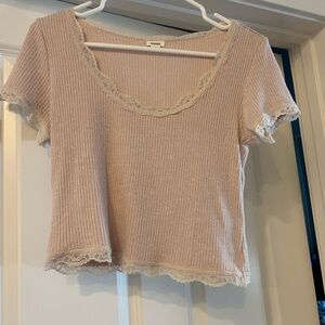 Garage Pink Lace Crop Top Size L